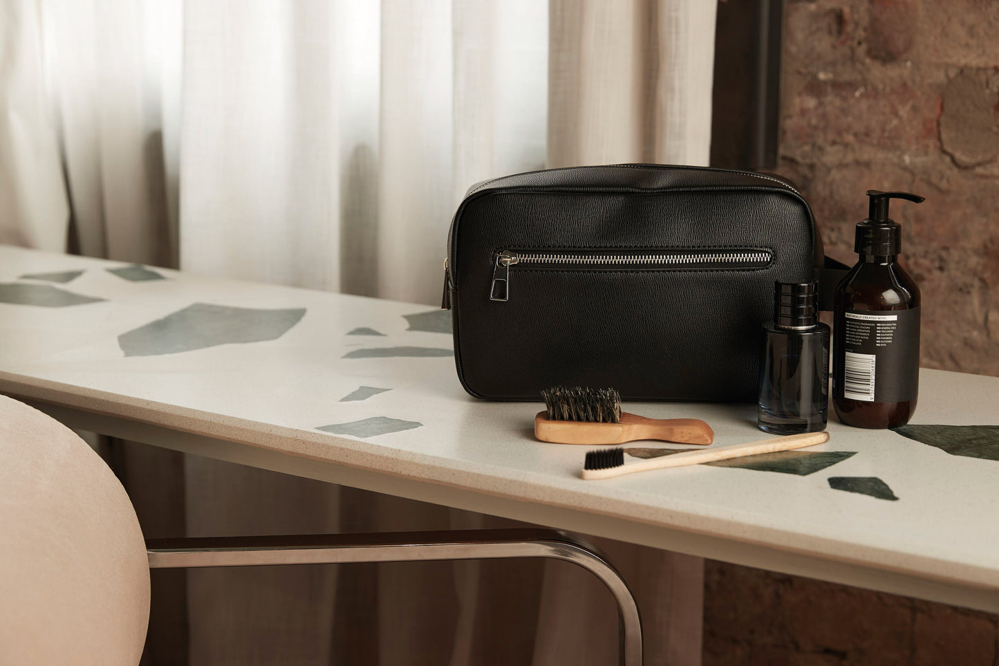 QD779 Tailored Luxe PU Wash Bag