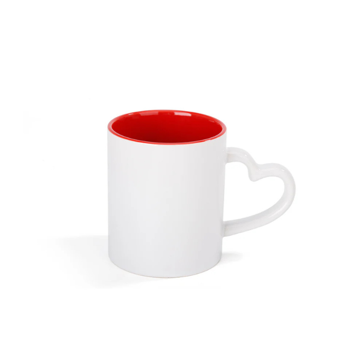 Custom Printed Heart Handle Mug